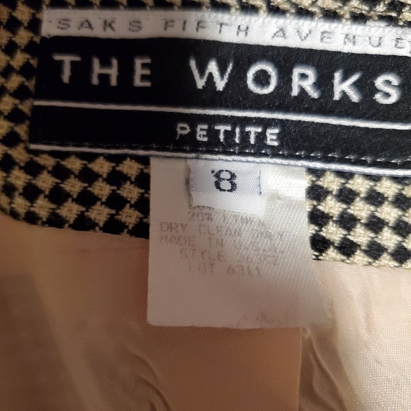 The Works Saks Fifth Avenue Checkered Skirt Size 8 Petite - Picture 3 of 7